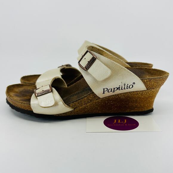 Papillio Birkenstock Women's Dorothy Pearl Birko Flor Wedges Size 37 EU/ 6 US - Picture 5 of 12
